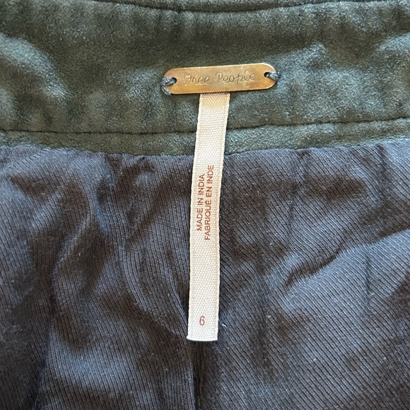 Free People RARE Real Leather Suede Micro Mini Shorts Blue Green Size 6 - Picture 3 of 9